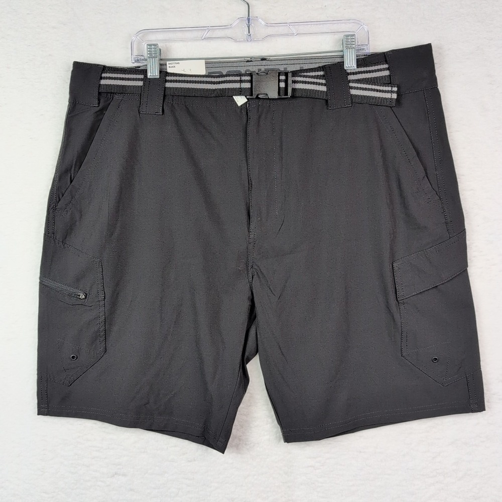 NWT Denali Hybrid Cargo Shorts Men's 40 Belted Black Stretch